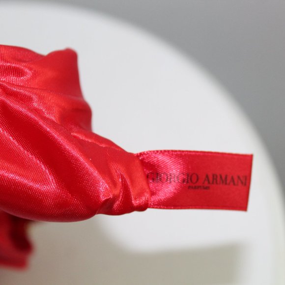 Giorgio Armani Red Makeup Cosmetic Travel Case Bag Pouch w/Zipper Nwot - Picture 5 of 5